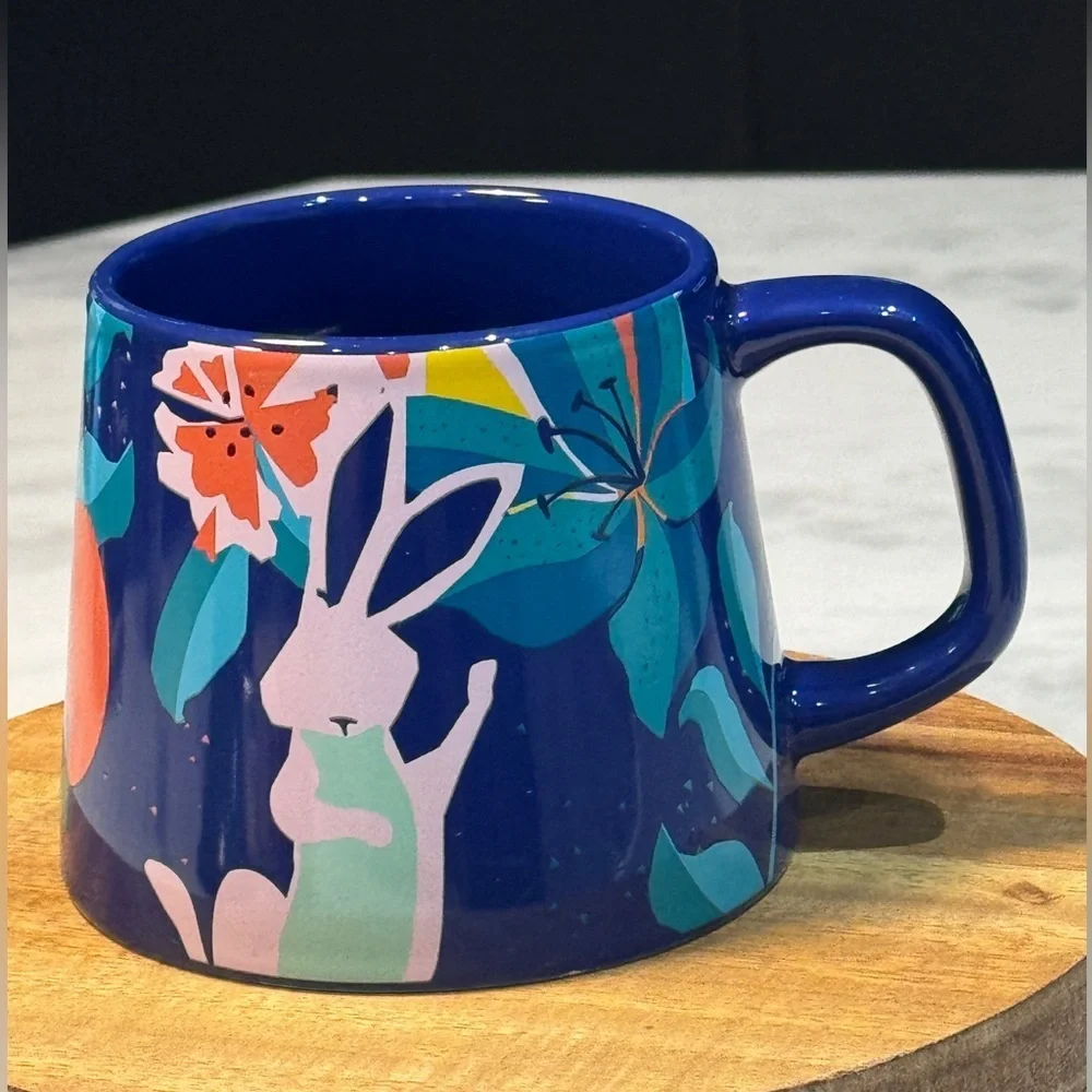 Starbucks 2021 Spring Easter Blue Bunny Ceramic Coffee Mug 14oz